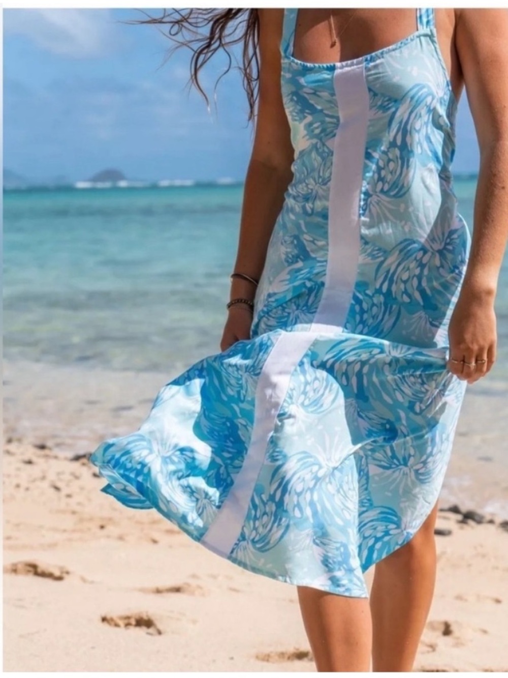 Lilibridge Blue Tropics Midi Dress. XS. NWT. $138! - Picture 5 of 12